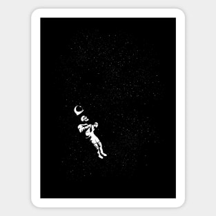 Astronaut Skeleton Gravity Black and White Sticker